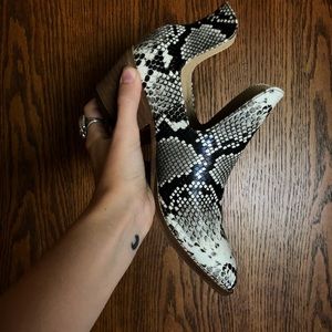 Size 6 snake print heels